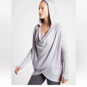 ATHLETA Purana Wrap Sweatshirt Hoodie Top Yoga Draped Soft Pockets